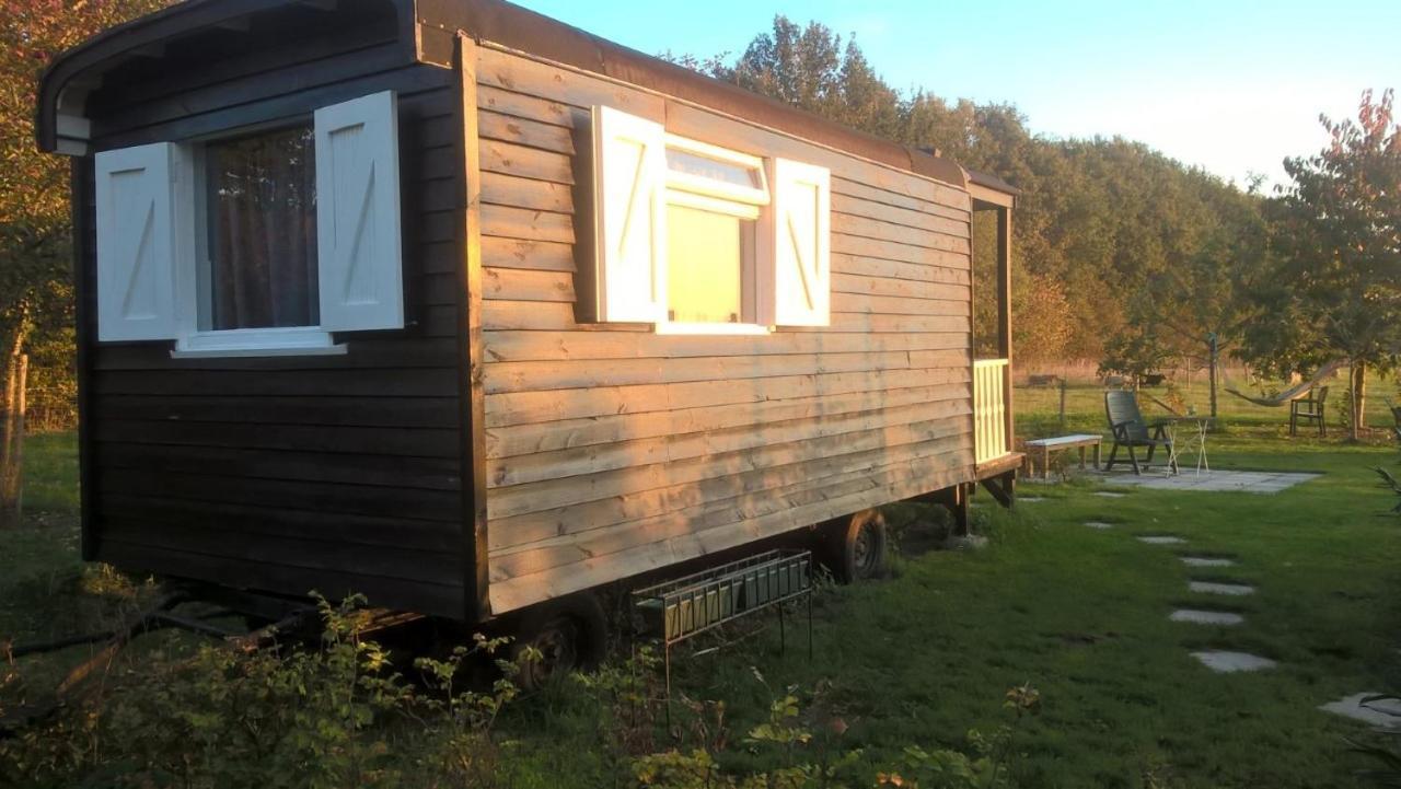 Pipowagen Elsebein Groningen Westerwolde Unieke Ligging Met Eigen Tuin En Vrij Uitzicht Over Veld Naar Natuurgebied Onstwedde Exterior photo