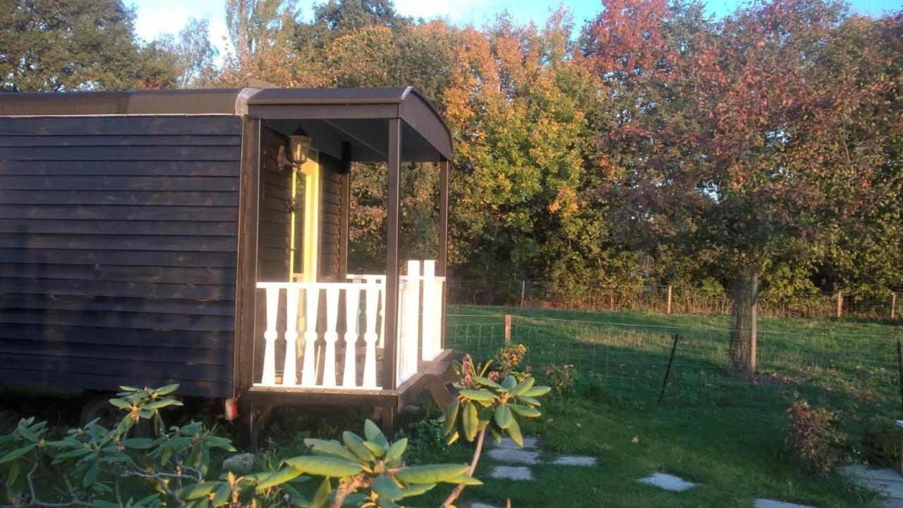 Pipowagen Elsebein Groningen Westerwolde Unieke Ligging Met Eigen Tuin En Vrij Uitzicht Over Veld Naar Natuurgebied Onstwedde Exterior photo